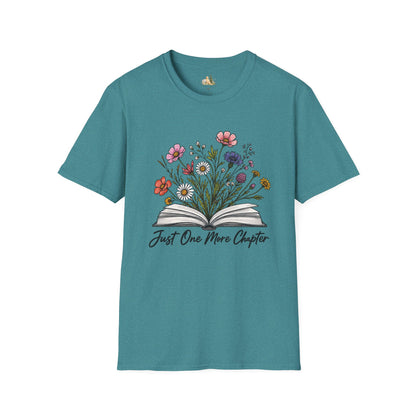 Floral Book Tee — “Just One More Chapter” Graphic T-Shirt