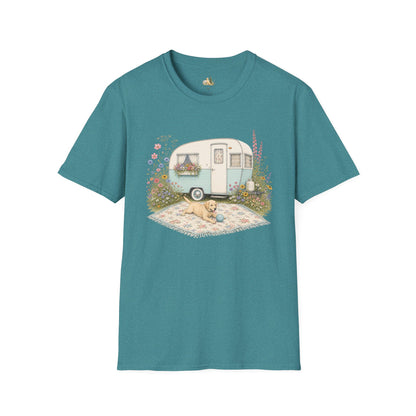 Vintage Camper T-Shirt — Cozy Caravan & Picnic Design(Light Weight, Ultra Soft)