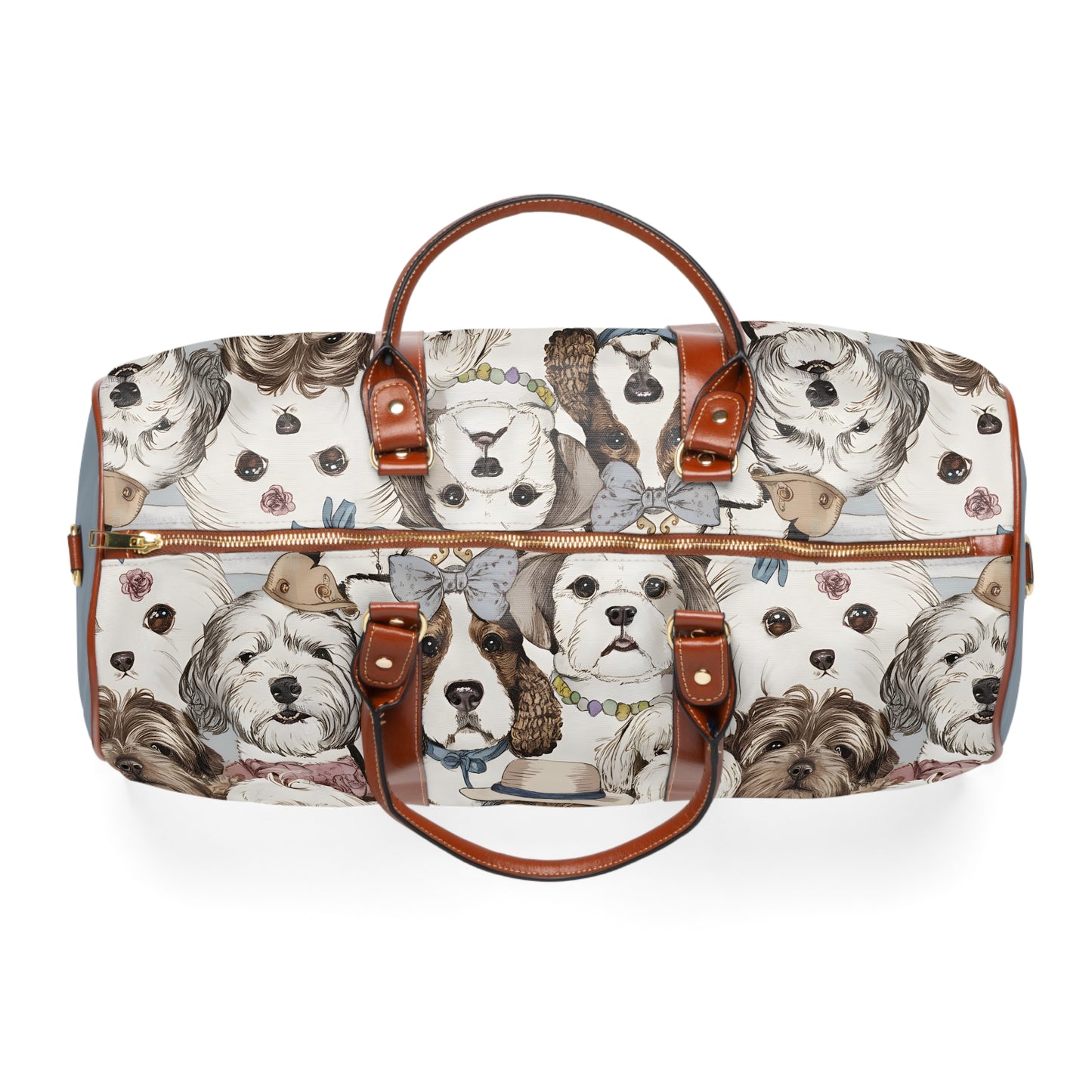 Dog Pattern Travel Bag — Waterproof Weekender Duffel
