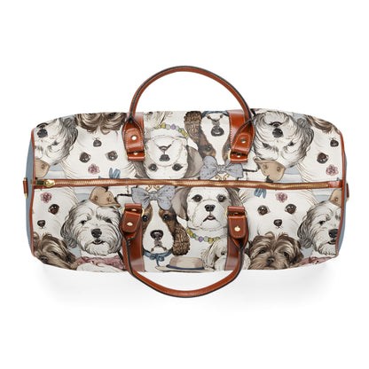 Dog Pattern Travel Bag — Waterproof Weekender Duffel