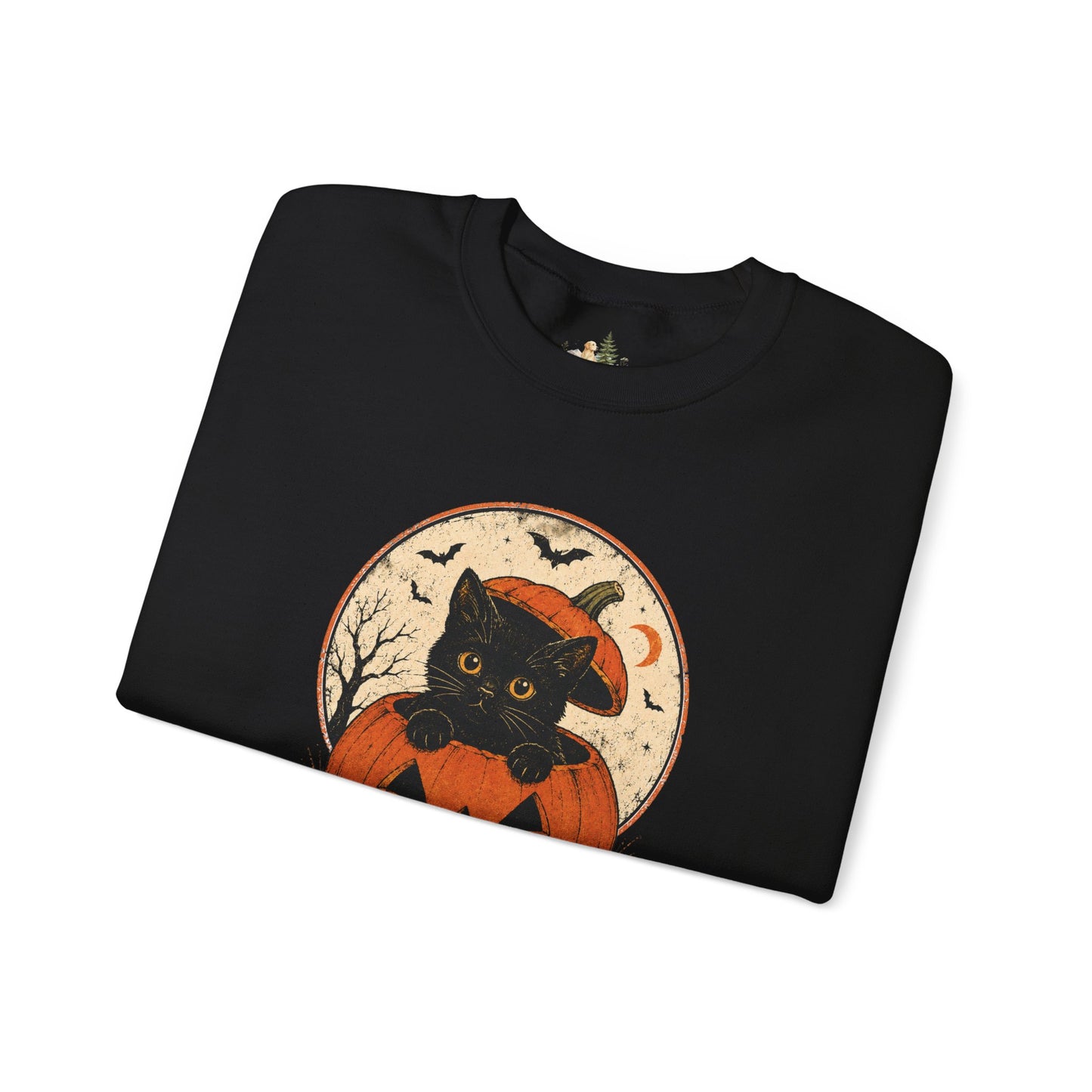 Halloween Black Cat Pumpkin Sweatshirt