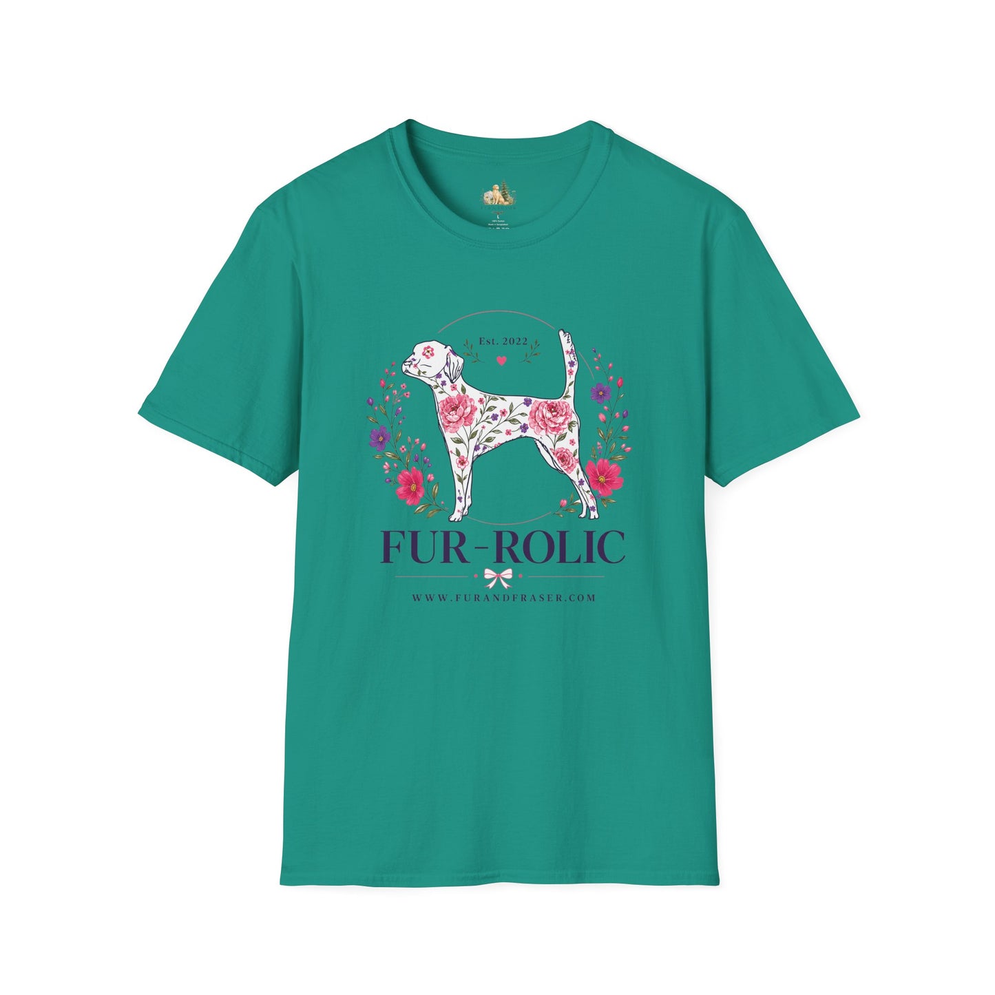 Floral Dog Tee — “FUR-ROLIC” Graphic T-Shirt (Est. 2022)