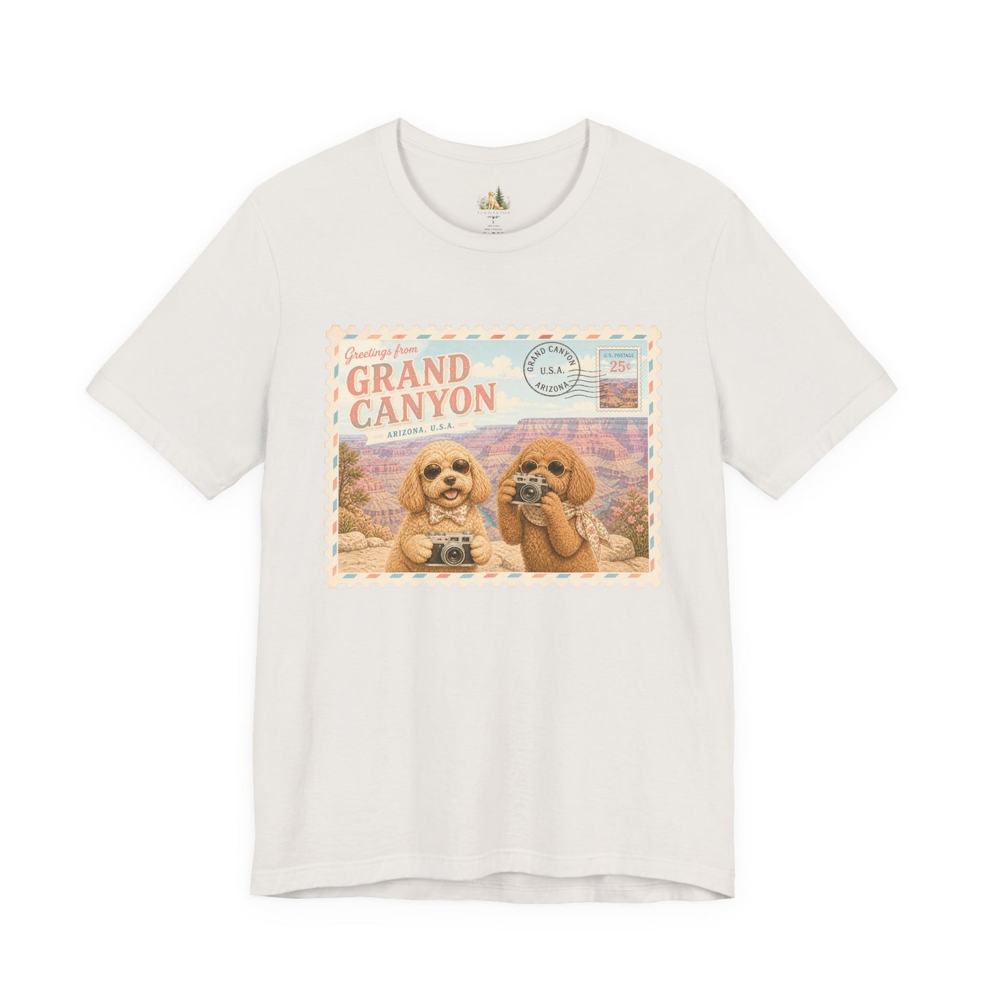 Grand Canyon Pups T-Shirt | Vintage Postcard Dogs Travel Design