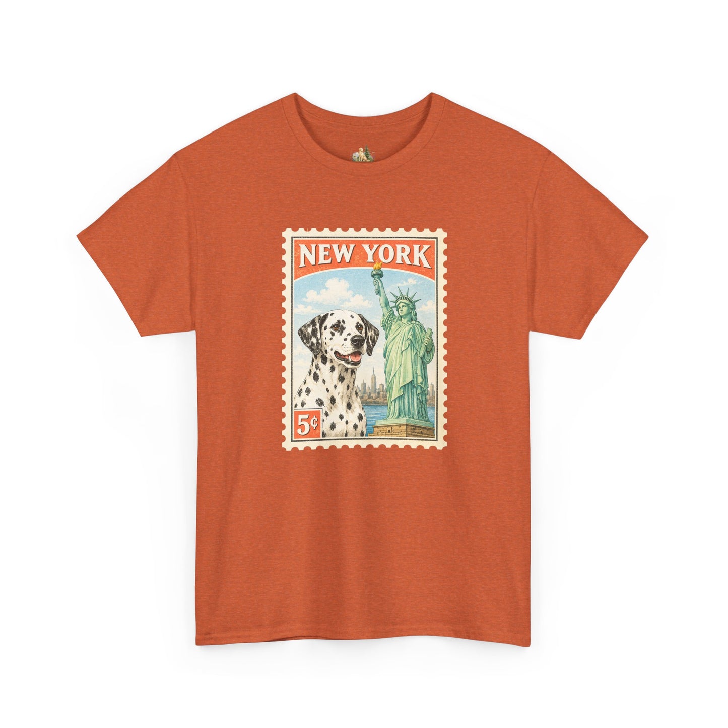 New York Dalmatian T-Shirt | Statue of Liberty Vintage Postage (Heavy Weight Tee)