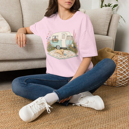 Vintage Camper T-Shirt — Cozy Caravan & Picnic Design(Light Weight, Ultra Soft)