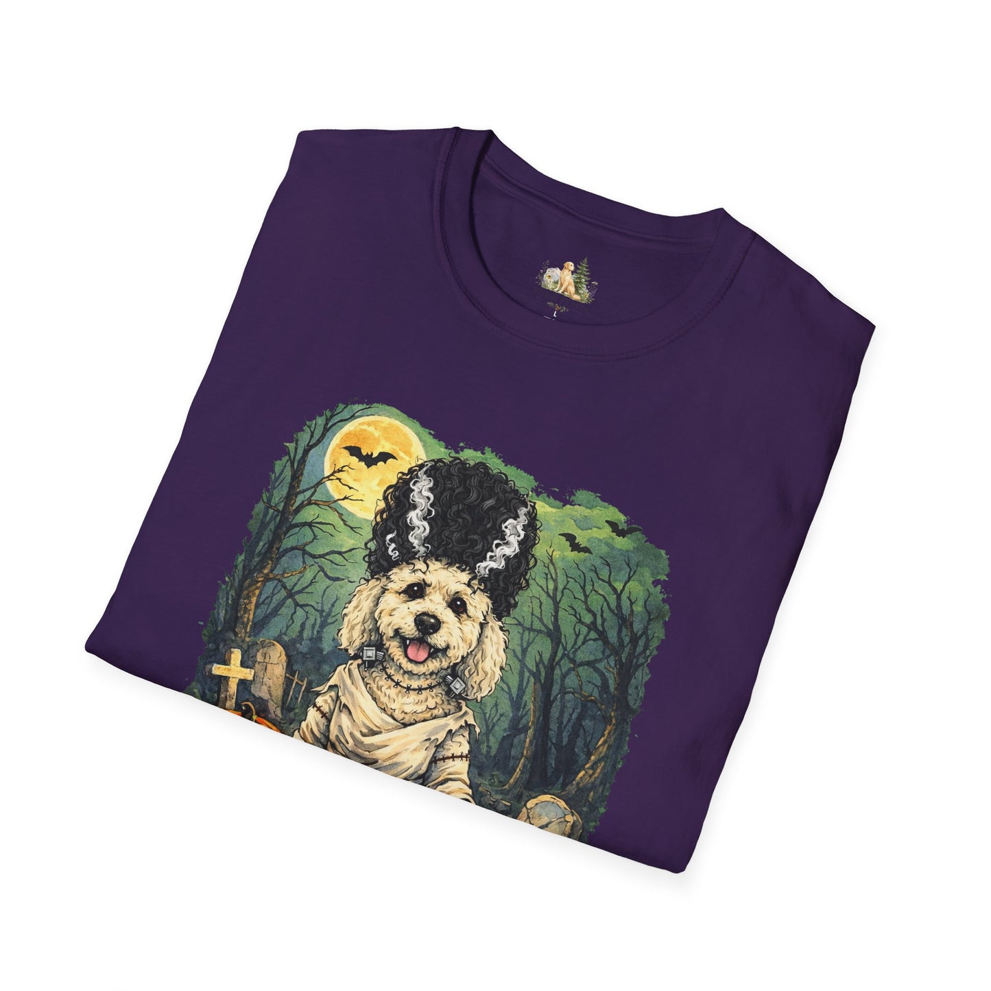 Unisex Halloween Dog Bride Of Barkenstein T-Shirt —What Tails Lurk Behind The Pines Collection