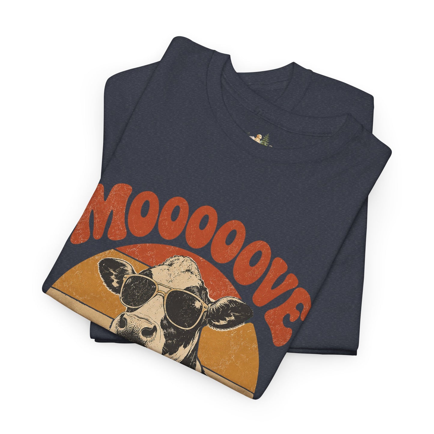 Mooove Over Cow Tee – Retro Vintage Farm Animal Graphic T-Shirt (Heavy Weight Tee)