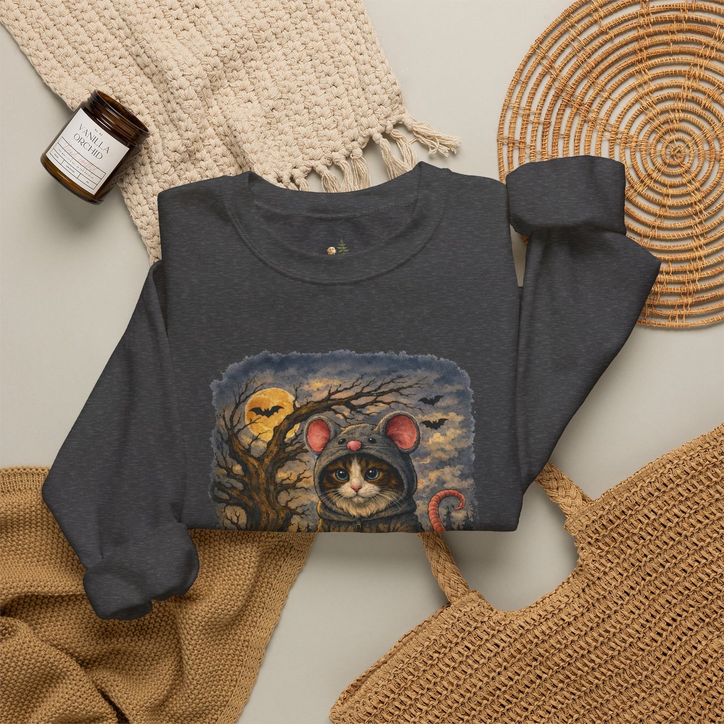 Halloween Cat/Mouse Sweatshirt – What Tails Lurk Behind The Pines Collection