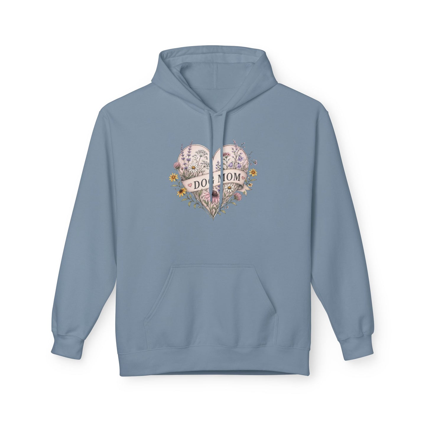 Hoodie — Floral Heart "Dog Mom" Graphic