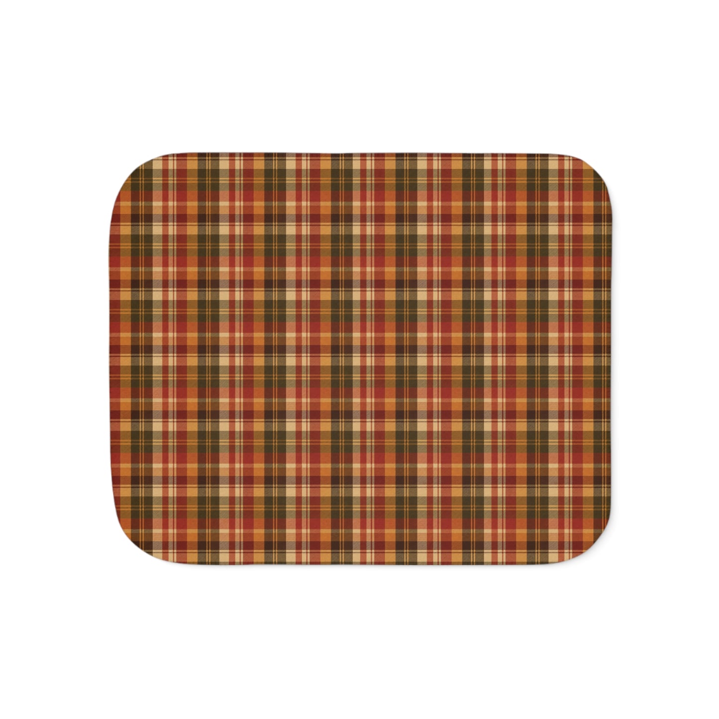 Autumn Plaid Sherpa Blanket — Cozy Fall Throw for Living Room & Cabin