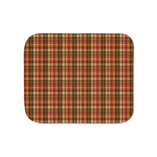 Autumn Plaid Sherpa Blanket — Cozy Fall Throw for Living Room & Cabin
