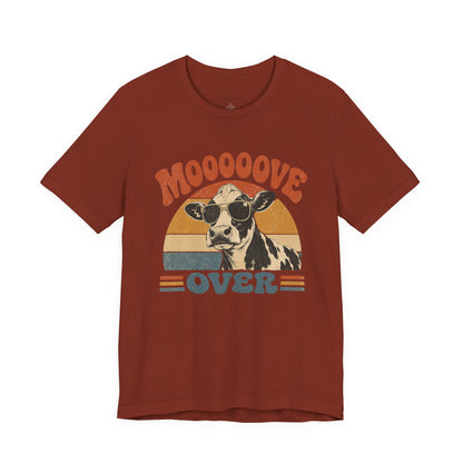 Mooove Over Cow Tee – Retro Vintage Farm Animal Graphic T-Shirt