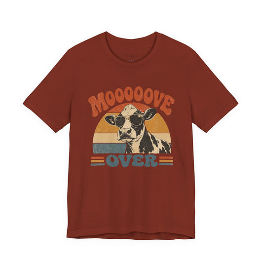 Mooove Over Cow Tee – Retro Vintage Farm Animal Graphic T-Shirt