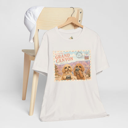 Grand Canyon Pups T-Shirt | Vintage Postcard Dogs Travel Design