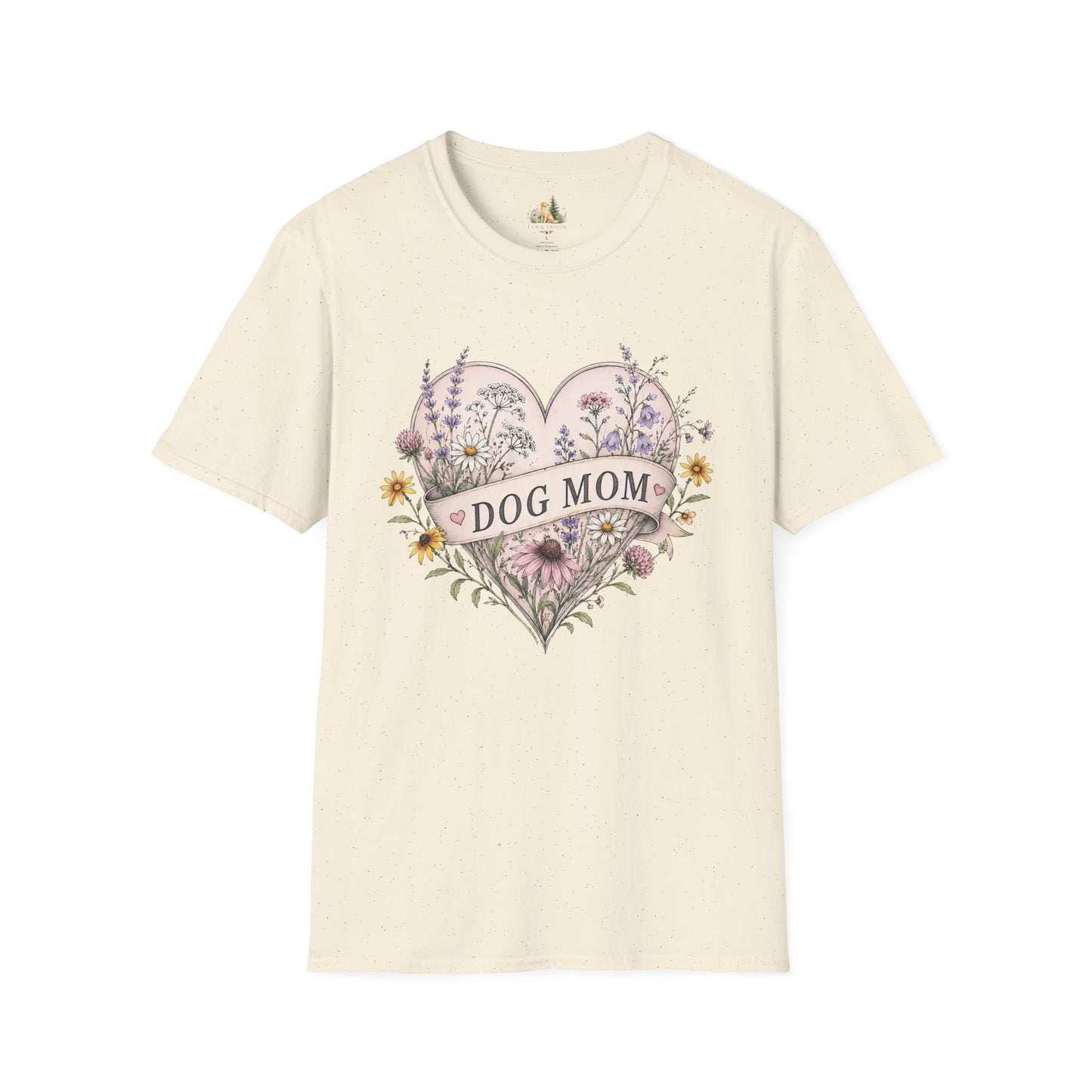 Dog Mom Floral Heart T-Shirt (Light Weight, Ultra Soft)