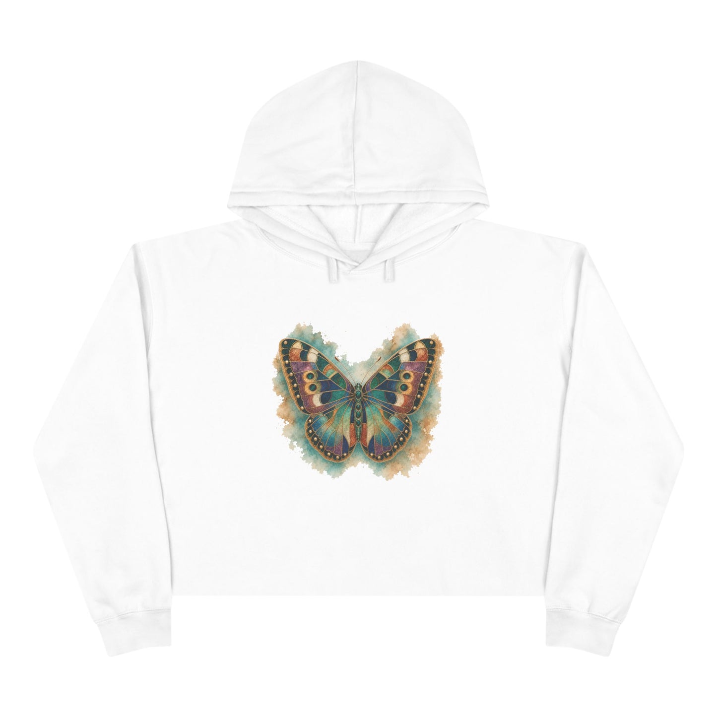 Butterfly Watercolor Crop Hoodie