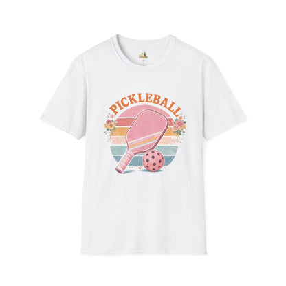 Pickleball Retro Paddle T‑Shirt — Vintage Floral Pickleball Tee Light Weight, Ultra Soft Tee