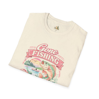 Gone Fishing T-Shirt – Retro Bass Fishing Graphic Tee (Catch You Later) Light Weight, Ultra Soft Tee