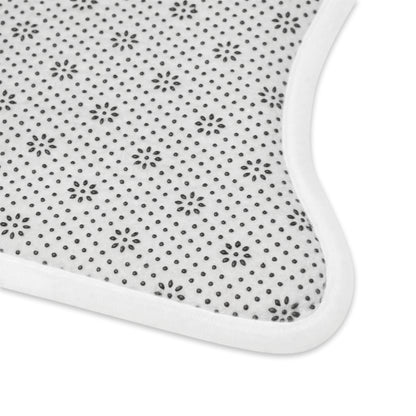 Floral Retro Dog Bone Feeding Mat — Non-Slip Pet Bowl Placemat