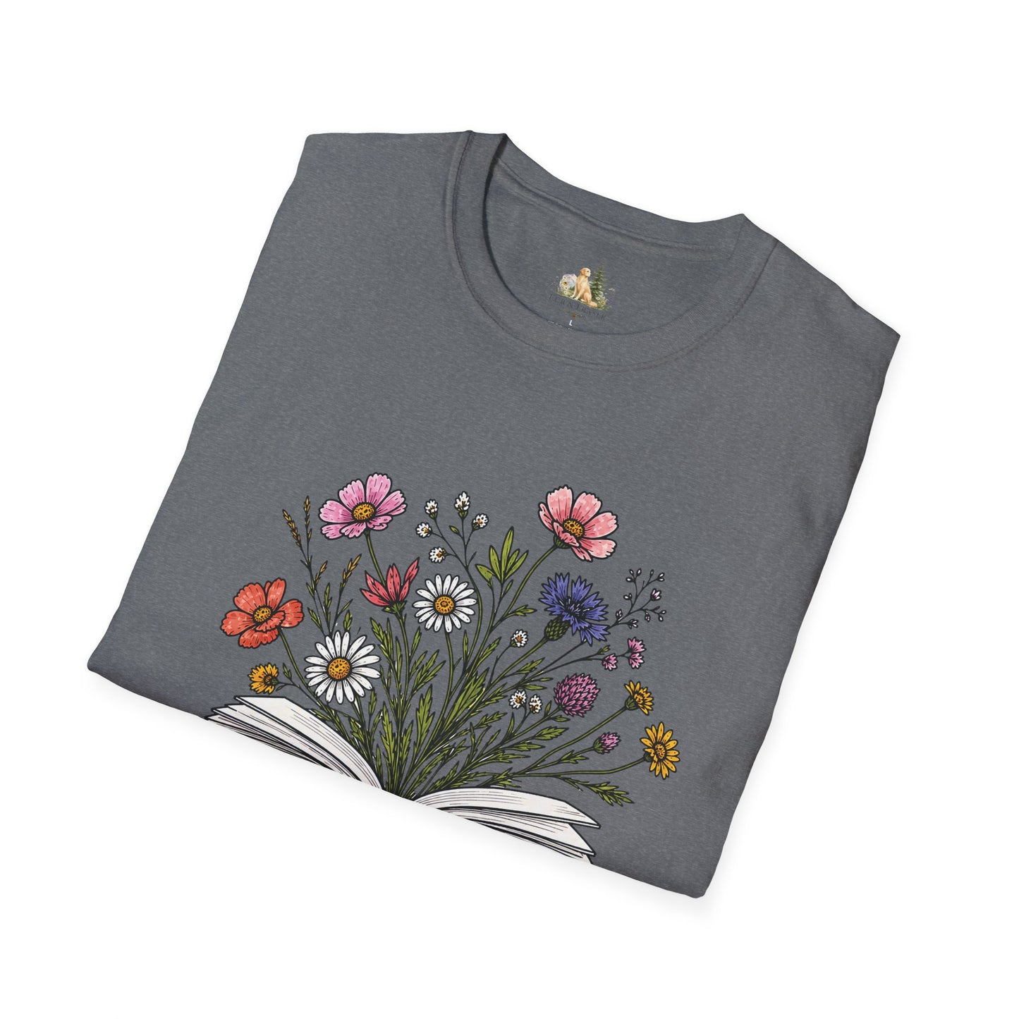 Floral Book Tee — “Just One More Chapter” Graphic T-Shirt
