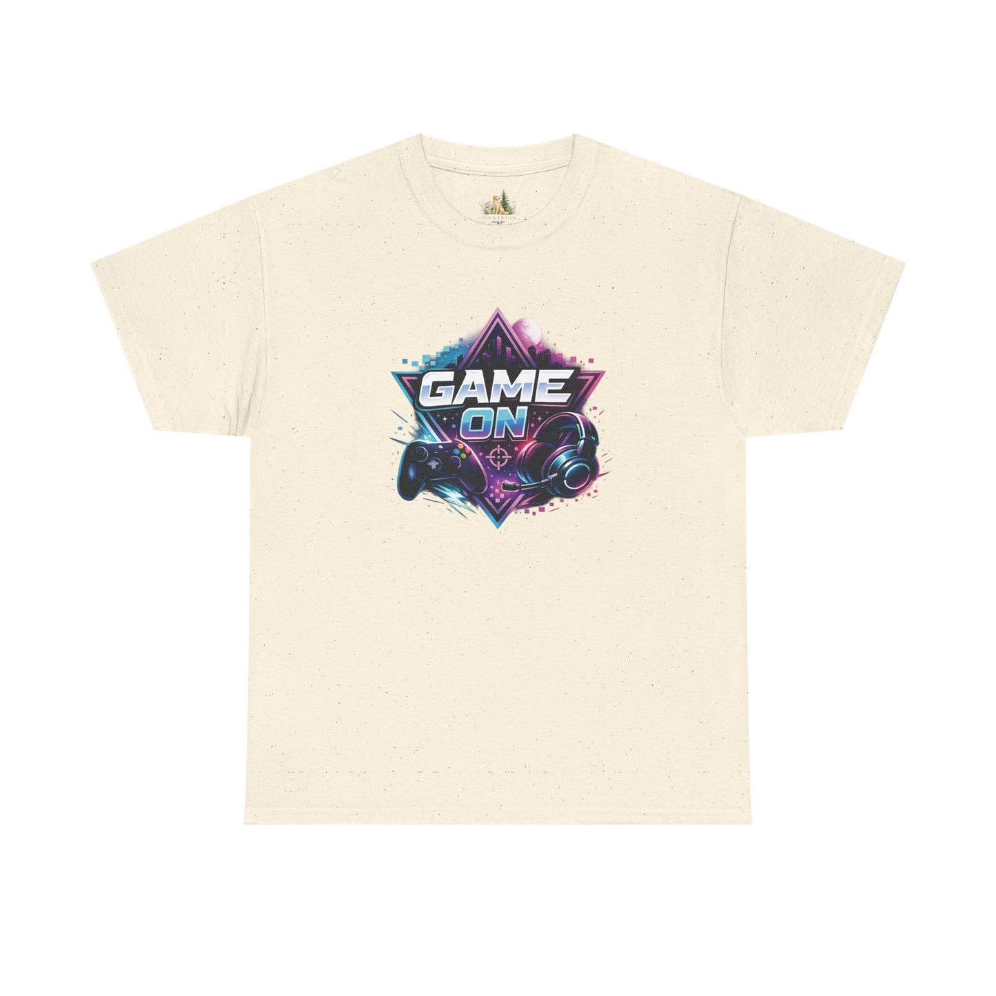 Game On T-Shirt — Retro Neon Gamer Tee with Controller Graphic (Heavy Weight Tee)