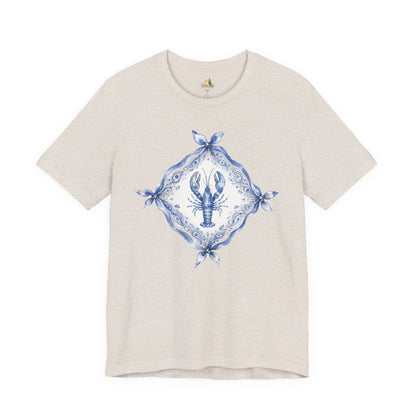 T-Shirt — Blue Delft Lobster Bandana Graphic Tee