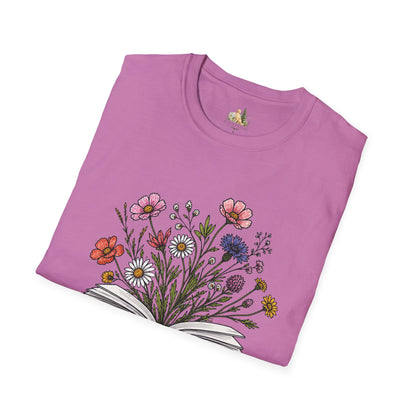 Floral Book Tee — “Just One More Chapter” Graphic T-Shirt