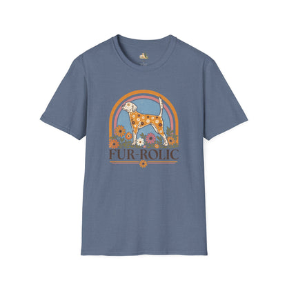 Dog Floral T-Shirt — 'Fur-Rolic' Retro Rainbow Canine Tee