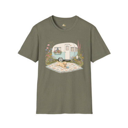 Vintage Camper T-Shirt — Cozy Caravan & Picnic Design(Light Weight, Ultra Soft)