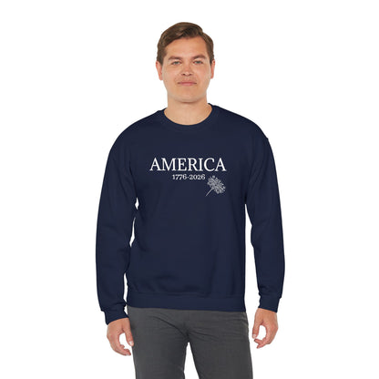 Unisex Embroidered America 1776-2026 Unisex Crewneck Sweatshirt — Patriotic Design