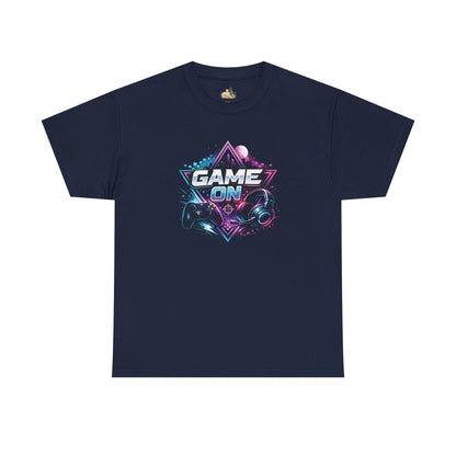 Game On T-Shirt — Retro Neon Gamer Tee with Controller Graphic (Heavy Weight Tee)