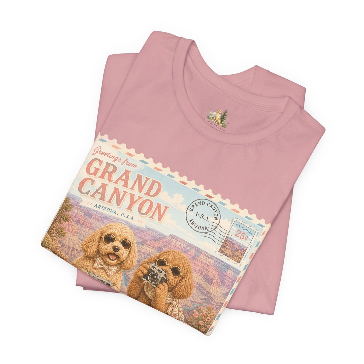 Grand Canyon Pups T-Shirt | Vintage Postcard Dogs Travel Design