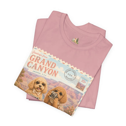 Grand Canyon Pups T-Shirt | Vintage Postcard Dogs Travel Design