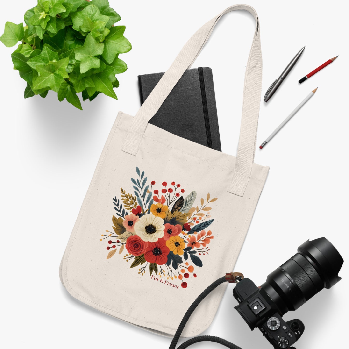 Floral Bouquet Tote Bag — Organic Canvas Grocery & Market Bag