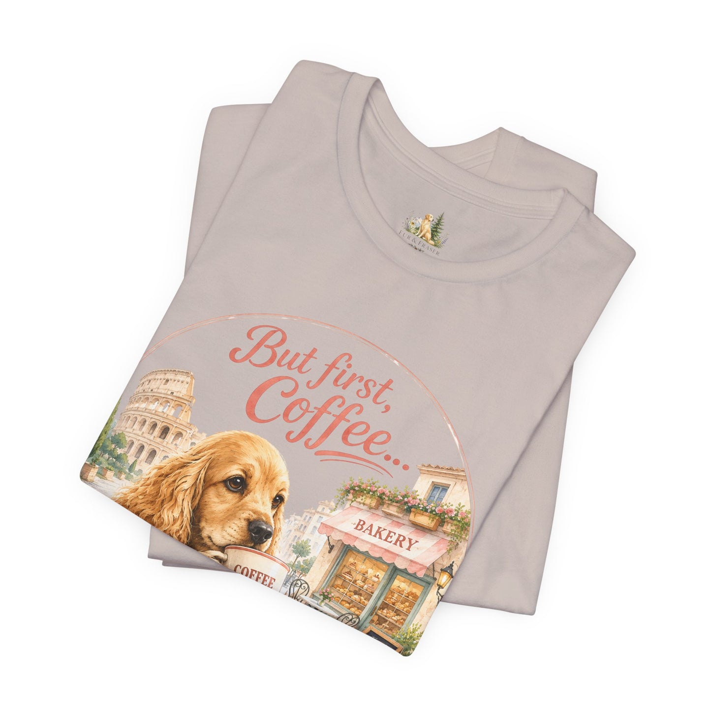 But First Coffee T‑Shirt — Cute Dog Café Graphic Tee