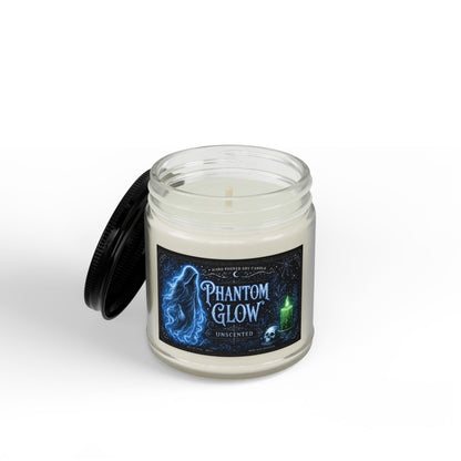 Phantom Glow Soy Candle — Unscented Amber Jar with Black Lid (4oz & 9oz)