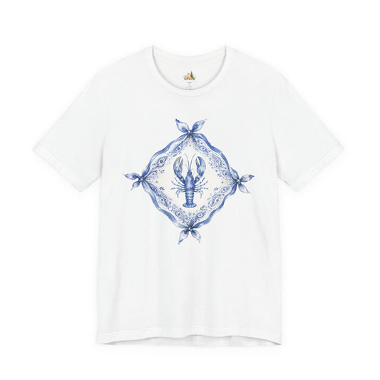 T-Shirt — Blue Delft Lobster Bandana Graphic Tee