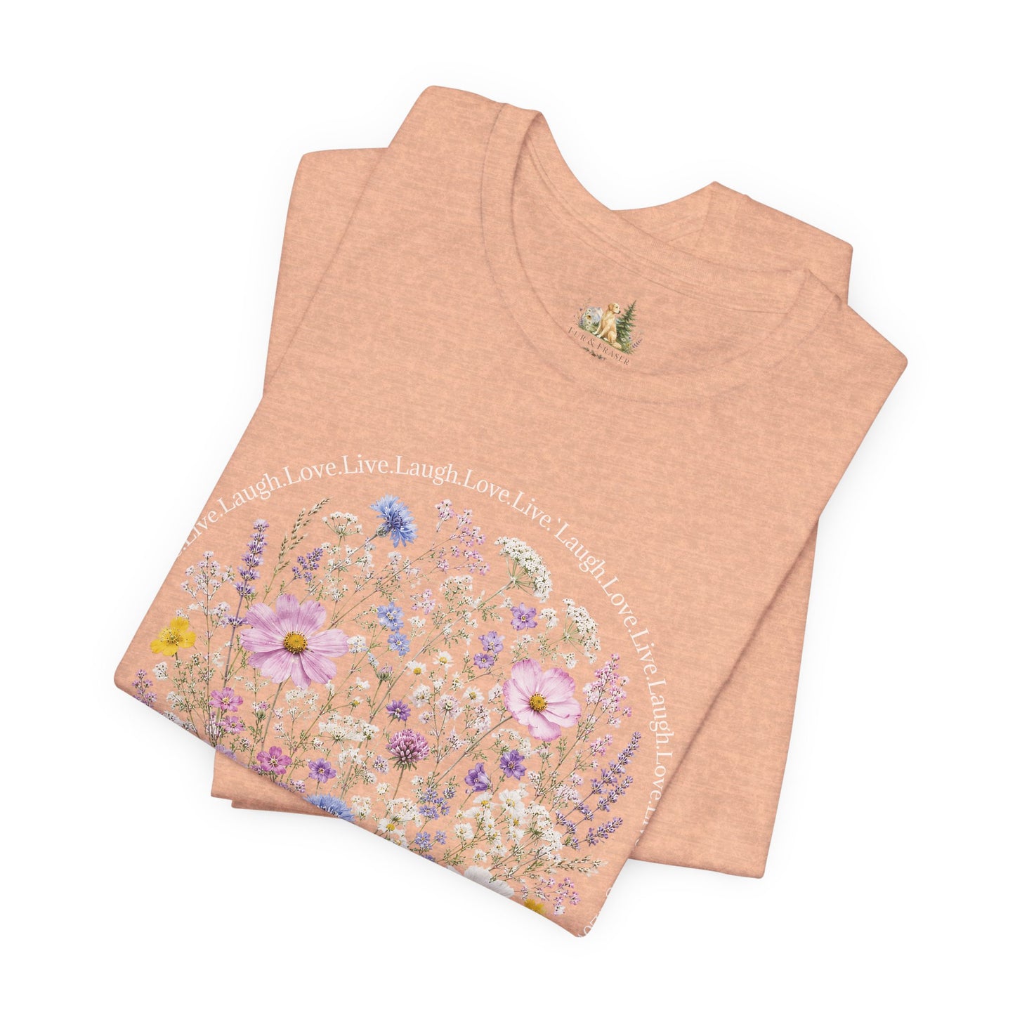 Wildflower Circle T-Shirt — Floral 'Love' Typography Tee