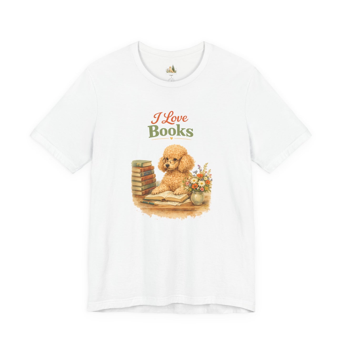 I Love Books T-Shirt — Cute Poodle Reading Graphic Tee