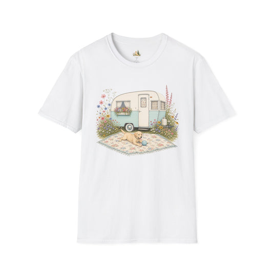 Vintage Camper T-Shirt — Cozy Caravan & Picnic Design(Light Weight, Ultra Soft)