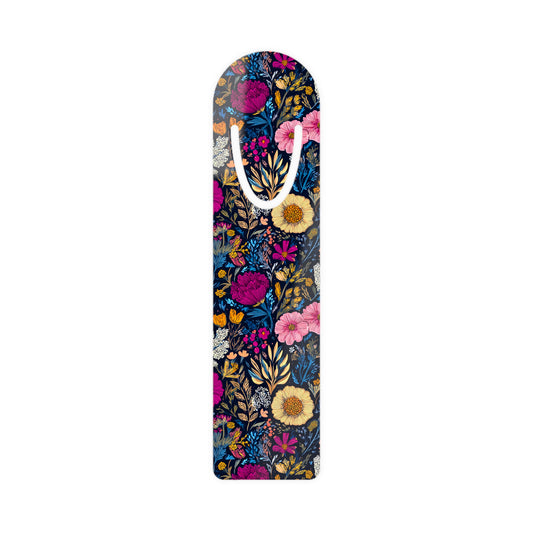 Floral Garden Bookmark — Colorful Vintage Flower Metal Bookmark with Tassel Slot