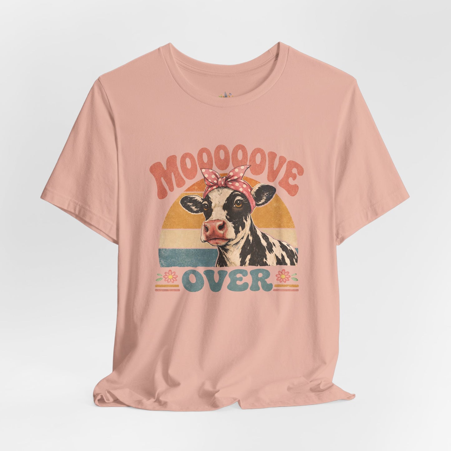 Moooove Over Cow Graphic Tee — Retro Farm Animal Shirt for Women & Men