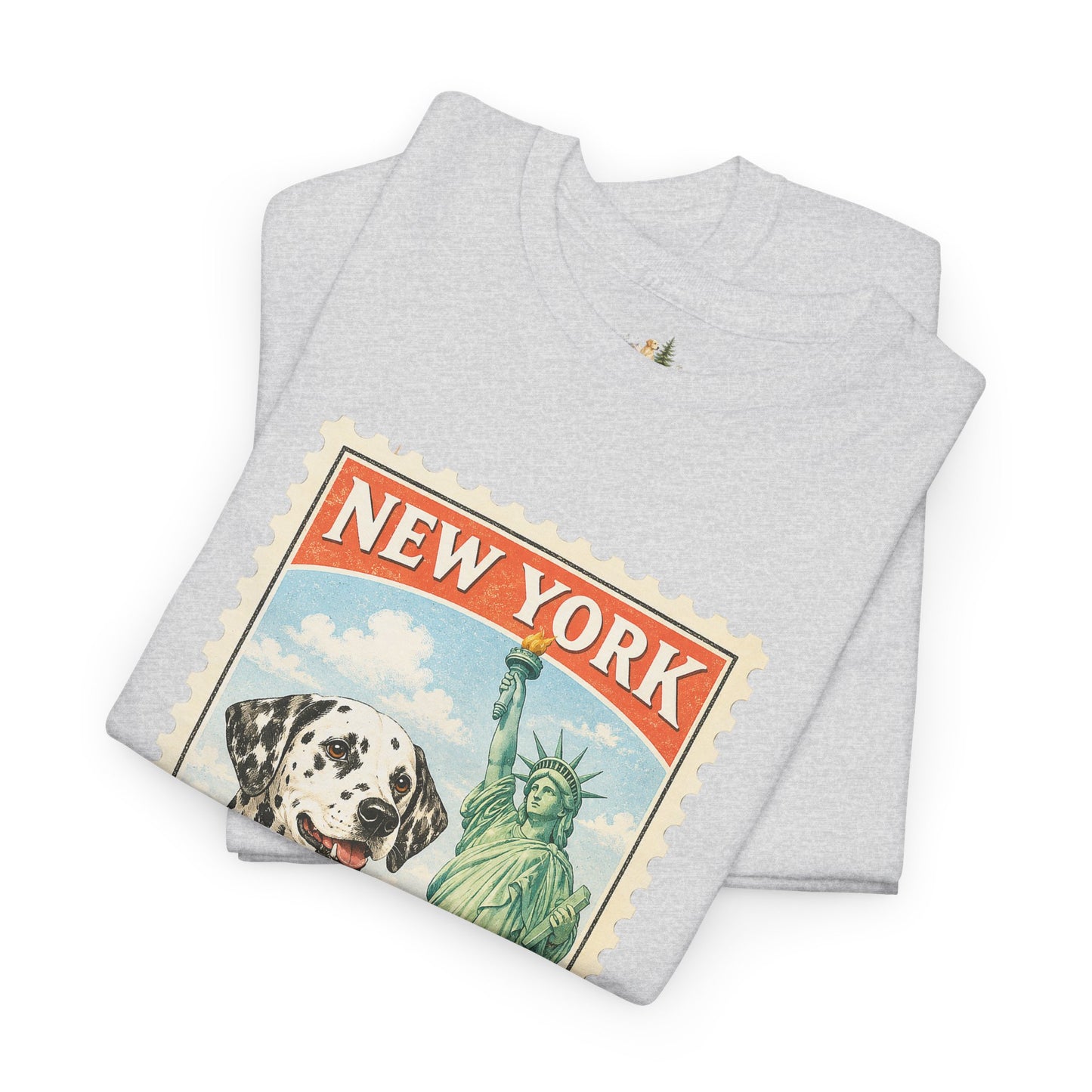 New York Dalmatian T-Shirt | Statue of Liberty Vintage Postage (Heavy Weight Tee)