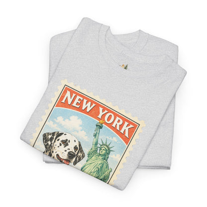 New York Dalmatian T-Shirt | Statue of Liberty Vintage Postage (Heavy Weight Tee)