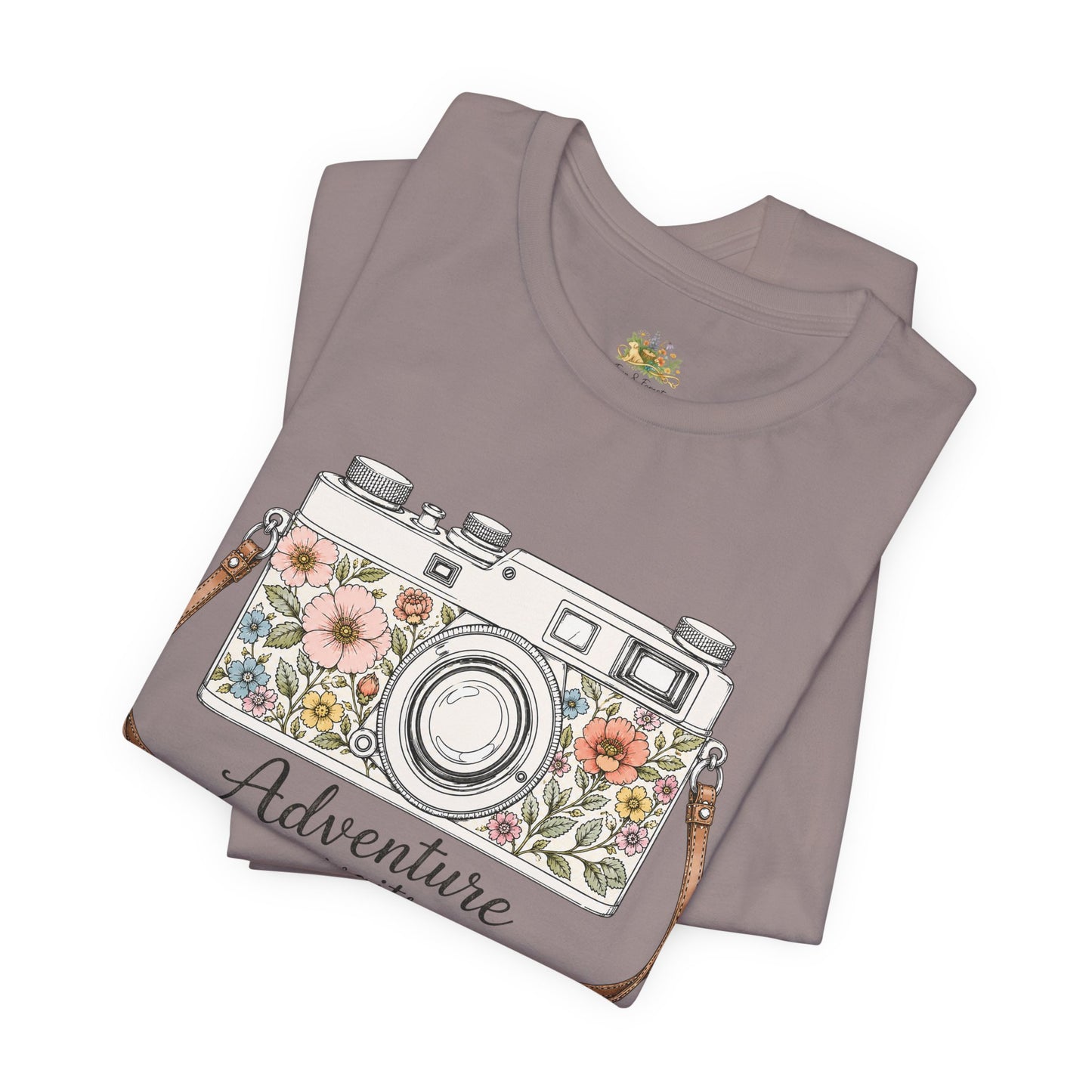 Floral Vintage Camera Adventure Awaits T-Shirt | Photography Travel Tee