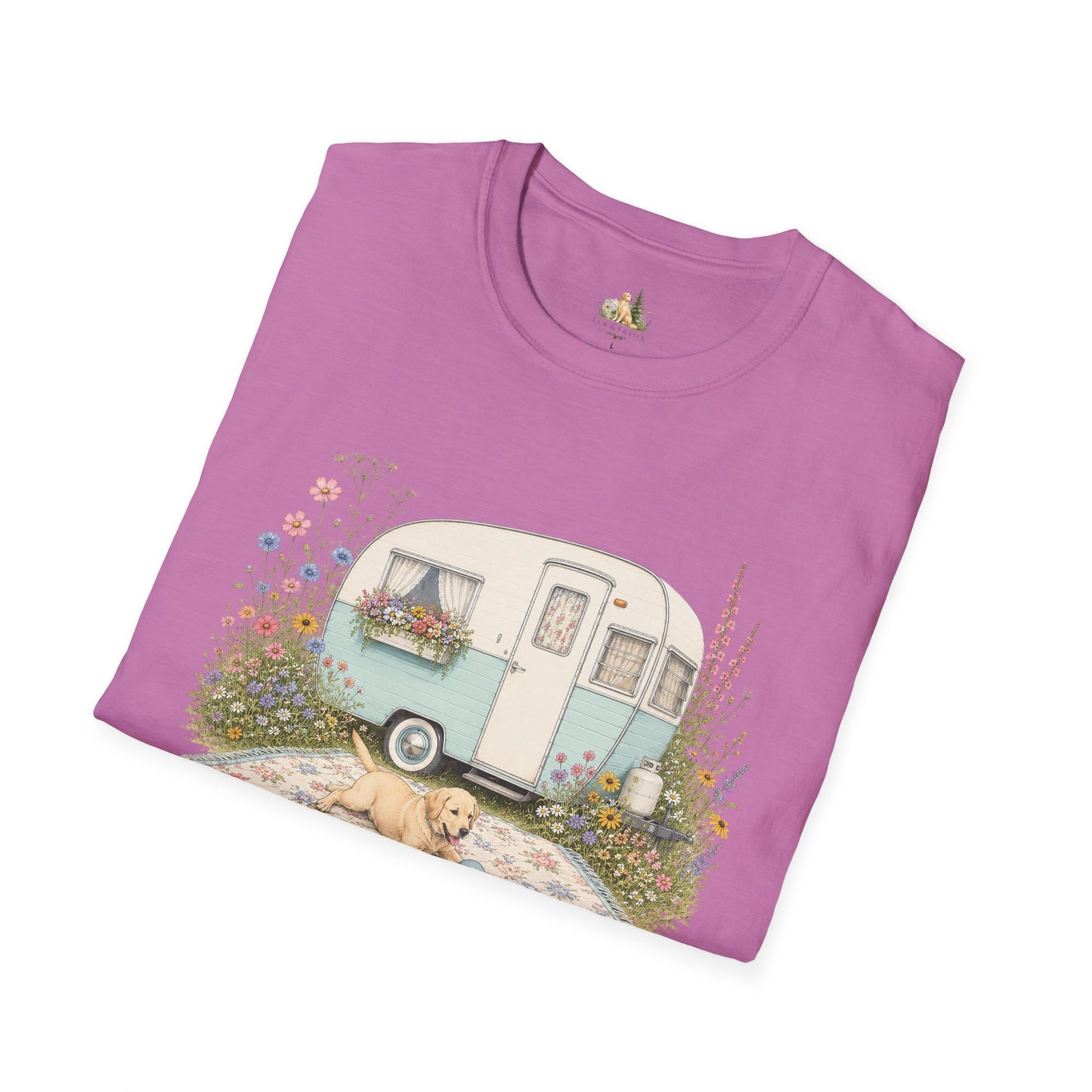 Vintage Camper T-Shirt — Cozy Caravan & Picnic Design(Light Weight, Ultra Soft)