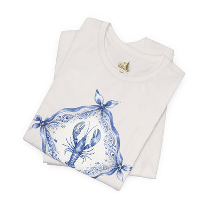 T-Shirt — Blue Delft Lobster Bandana Graphic Tee