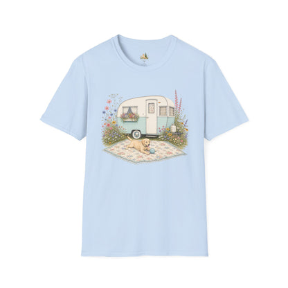 Vintage Camper T-Shirt — Cozy Caravan & Picnic Design(Light Weight, Ultra Soft)