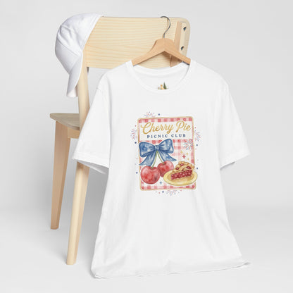 Cherry Pie Picnic Club Tee | 4th of July Retro Americana, vintage flag stars