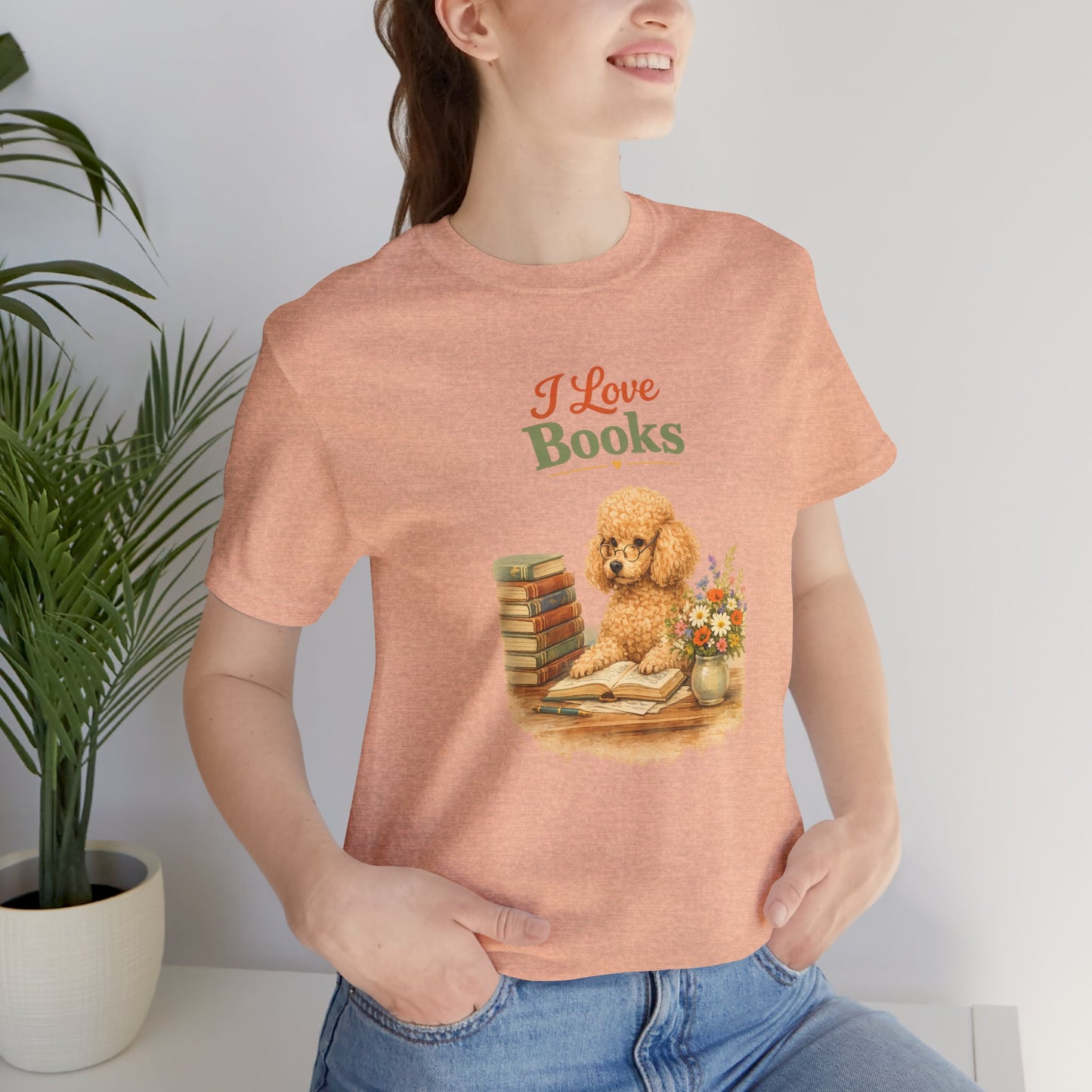 I Love Books T-Shirt — Cute Poodle Reading Graphic Tee
